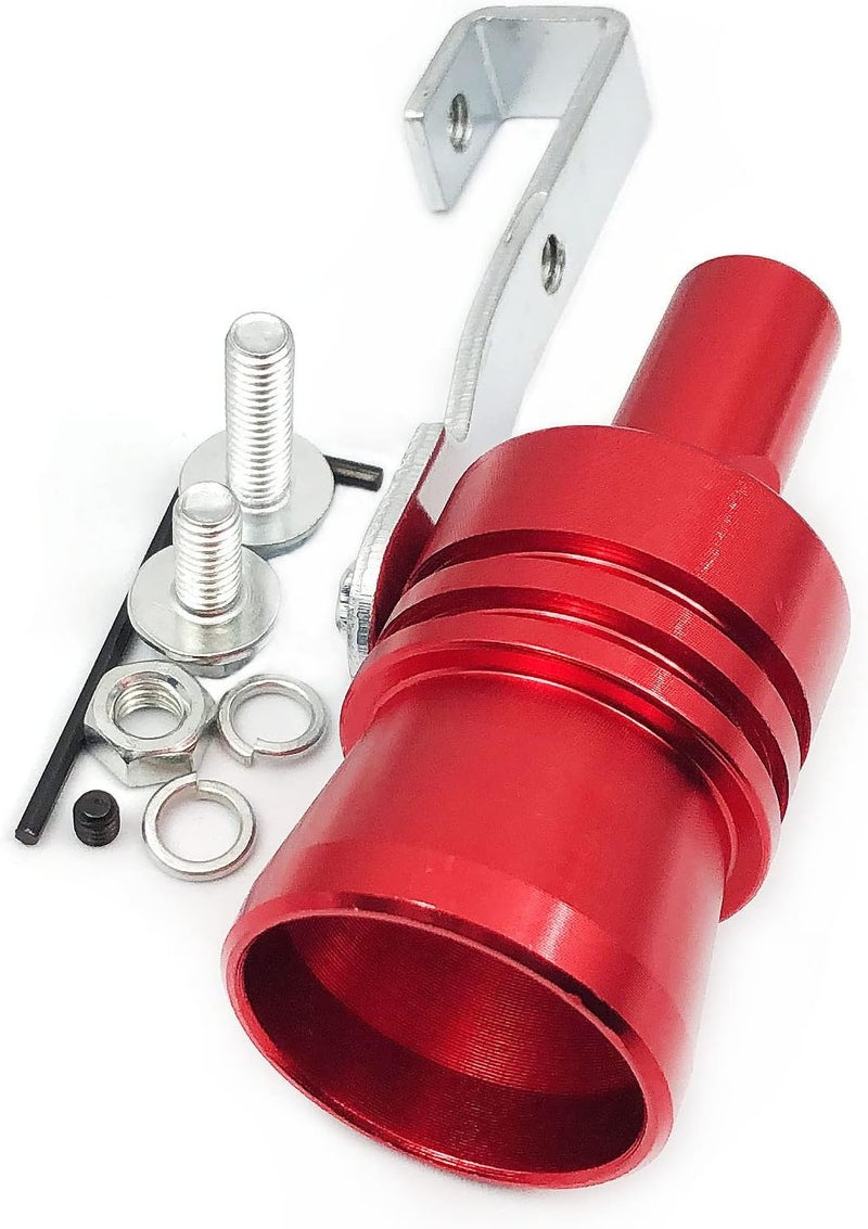 DEVMO 2pcs XL Size Aluminum Alloy Universal Turbo Sound Exhaust Muffler Pipe Whistle Car Roar Maker Red - Image 2